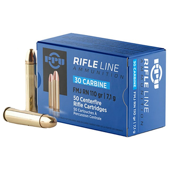 30 (M1) Carbine 110gr FMJRN PPU Ammo Box (50 rds)