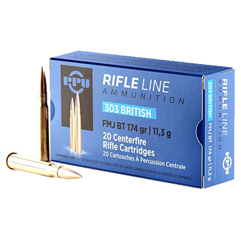 303 British 174gr FMJBT PPU Ammo Case (200 rds)