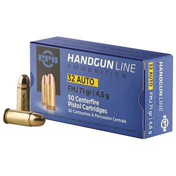 32 Auto (ACP) 71gr FMJ PPU Ammo Box (50 rds)