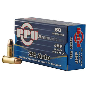 32 Auto (ACP) 71gr JHP PPU Ammo Box (50 rds)