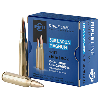 338 Lapua Magnum 250gr HPBT PPU Ammo Box (10 rds)