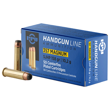 357 Magnum 158gr SJHP PPU Ammo Box (50 rds)