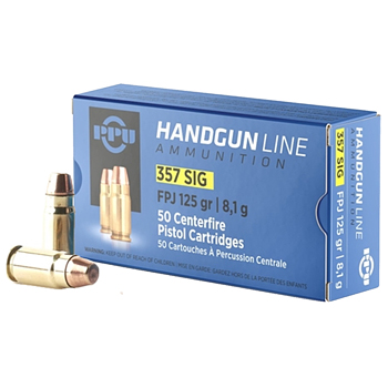 357 Sig 125gr FPJ PPU Ammo Box (50 rds)