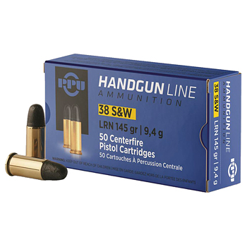 38 S&W 145gr LRN PPU Ammo Box (50 rds)