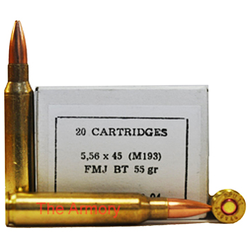 5.56x45mm 55gr FMJBT M193 PPU Ammo Case (1000 rds)