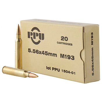 5.56x45mm M193 55gr FMJ PPU Ammo Battle Pack (500 rds)