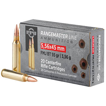 5.56x45mm 55gr FMJBT PPU Rangemaster Ammo Box (20 rds)