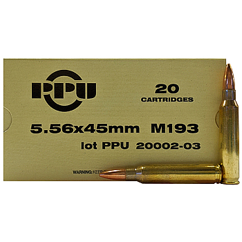 5.56x45mm M193 55gr FMJBT PPU Ammo Case (1000 rds)