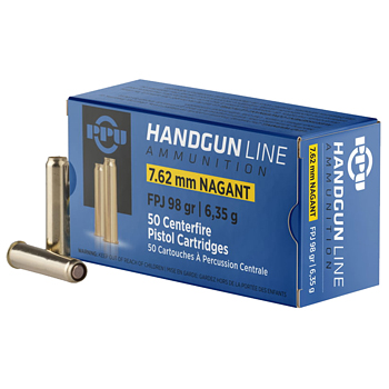 7.62 Nagant (7.62x38R) 98gr FPJ PPU Ammo Box (50 rds)