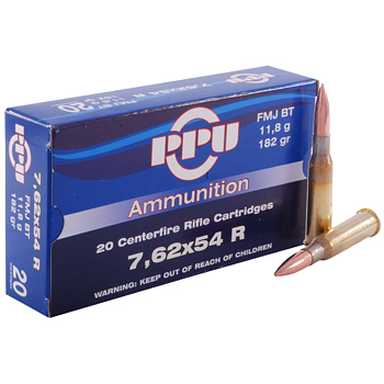 7.62x54R 182gr FMJBT PPU Ammo Case (200 rds)
