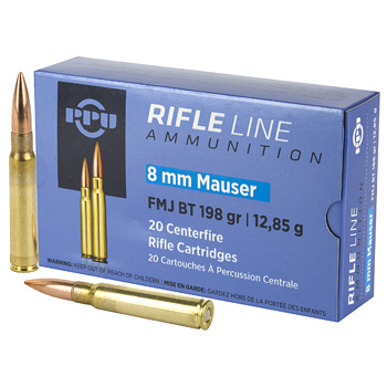 8mm Mauser (7.92x57mm) 198gr FMJBT PPU Ammo Box (20 rds)