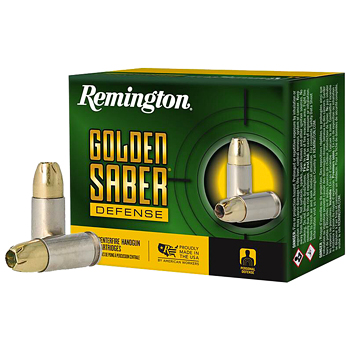 9mm Luger 124gr +P BJHP Remington Golden Saber Ammo Box (20 rds)