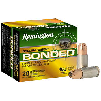 9mm Luger (9x19mm) 124gr +P BJHP Remington Golden Saber Bonded Ammo Box (20 rds)