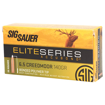 6.5 Creedmoor 140gr Sig Sauer Elite Series Accubond Ammo Box (20 rds)