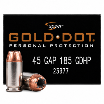 Buy This 45 GAP (Glock Auto Pistol) 185 gr GDHP Speer Gold Dot Ammo for Sale