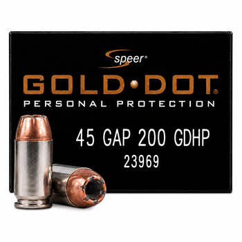 Buy This 45 GAP (Glock Auto Pistol) 200 gr GDHP Speer Gold Dot Ammo for Sale