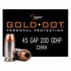 Buy This 45 GAP (Glock Auto Pistol) 200 gr GDHP Speer Gold Dot Ammo for Sale