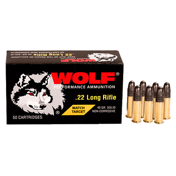 22LR 40gr RN Wolf Match Extra Ammo Case (5000 rds)