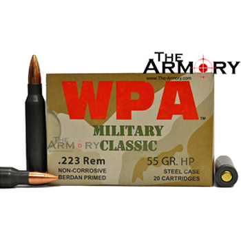 223 Remington (5.56x45mm) 55gr HP Wolf WPA MC Ammo Box (20 rds)