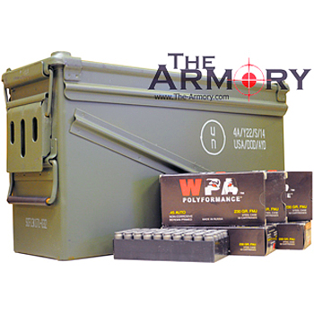 45 ACP (45 Auto) 230gr FMJ Wolf WPA in a PA120 Ammo Can (500 rds)