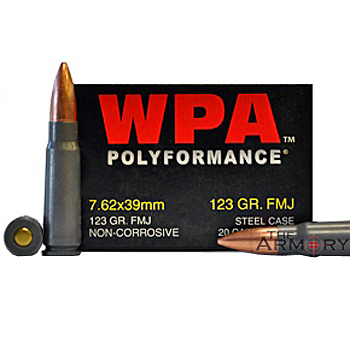 7.62x39 123gr FMJ Wolf WPA Polyformance Ammo Brick (500 rds)