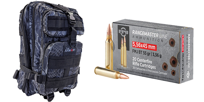 500 Rounds of Prvi Partizan PPU 5.56 Ammo in Black Python Backpack