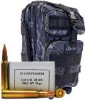 5.56x45mm 55gr FMJBT M193 PPU Ammo - 500rds in The Armory Black Python Backpack
