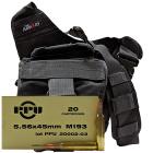 5.56x45mm M193 55gr FMJ PPU Ammo - 280rds in The Armory Black Shoulder Bag