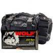 223 Rem 55gr FMJ Wolf Performance Ammo - 280rds in The Armory Black Python Range Bag