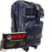 300 AAC Blackout 145gr FMJ Wolf Polyformance Ammo in The Armory Black Python Backpack (500 rds)
