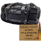 308 Winchester 147gr FMJ GGG Ammo 120rds + Black Python Range Bag