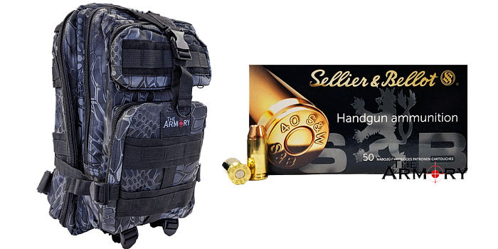 500 Rounds of S&B 40 S&W in Black Python Backpack