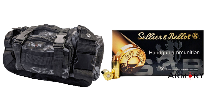 350 Rounds of S&B 40 S&W in Black Python Range Bag