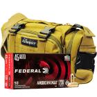 45 ACP (45 Auto) 230gr FMJ Federal American Eagle Ammo - 350 Rounds in The Armory Tan Range Bag