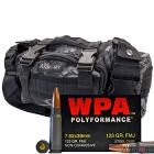 7.62x39 123gr FMJ Wolf WPA Polyformance Ammo in The Armory Black Python Range Bag (200 rds)