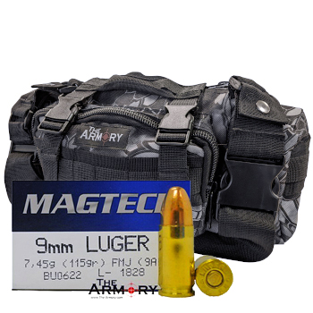 9mm 115gr FMJ Magtech Ammo - 500rds in The Armory Black Python Range Bag