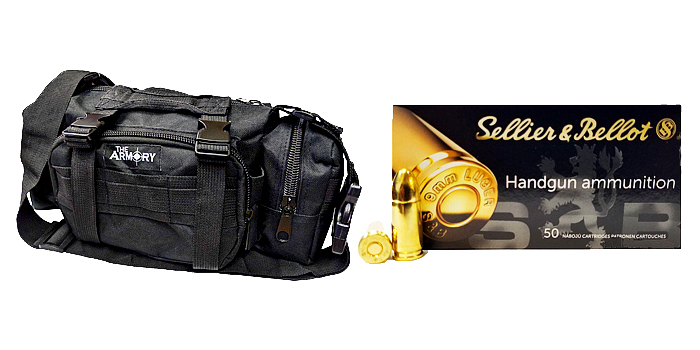 200 Rounds of S&B 9mm Ammo 115gr in Black Range Bag