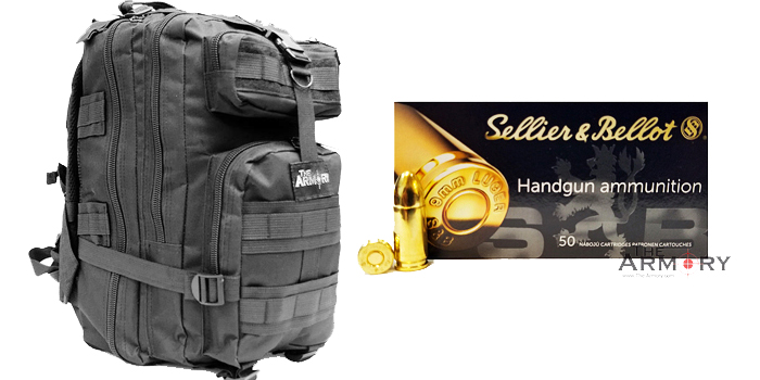 1000 Rounds of 9mm Ammo 124gr in Black Tactical Range Bag