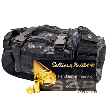9mm S&B 115gr Ammo - 500rds in The Armory Black Python Range Bag