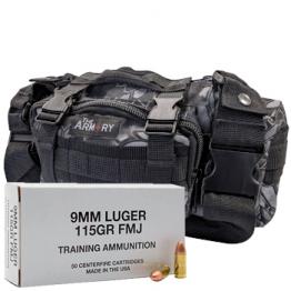 9mm Luger 115gr FMJ CCI Training Brass Ammo - 350rds in The Armory Black Python Range Bag