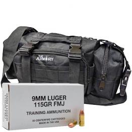 9mm Luger 115gr FMJ CCI Training Brass Ammo - 350rds in The Armory Black Range Bag
