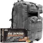 9mm 115gr FMJ CCI Blazer Brass Ammo - 1000rds in The Armory Black Backpack