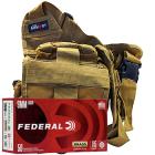 9mm 115gr FMJ Federal Champion Training Ammo - 350rds in The Armory Tan Shoulder Bag