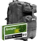 9mm Luger 115gr FMJ Remington UMC Ammo in The Armory Black Backpack (500 rds)