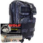 9mm 115gr FMJ Wolf Performance Ammo - 1000rds in The Armory Black Python Backpack