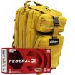 9mm 115gr FMJ Federal Champion Training Ammo - 1000rds in The Armory Tan Backpack