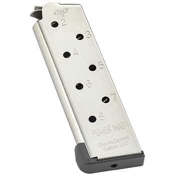 Chip McCormick 1911 Power Mag Magazine | 45 ACP | 8rds | Compact | Stainless Steel