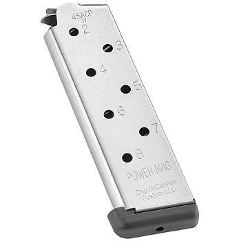 Chip McCormick 1911 Power Mag Magazine | 45 ACP | 8rds | Full Size | Stainless Steel