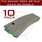 The Armory AR-15 Magazine | 223/5.56 | 30rds | Aluminum | Green Follower | 10-Pack