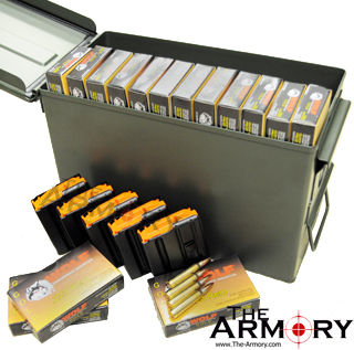 Package Deal - 540rds of 223 Rem 55 gr FMJ Wolf Gold and 5 C-Products 10rd Magazines in a NEW Ammo Can